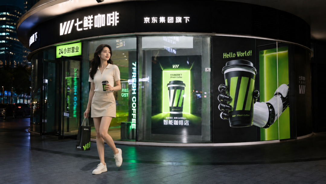 全球首发:京东七鲜咖啡首家 24 小时智能化无人咖啡店落地北京,AI 推荐、机器人制作