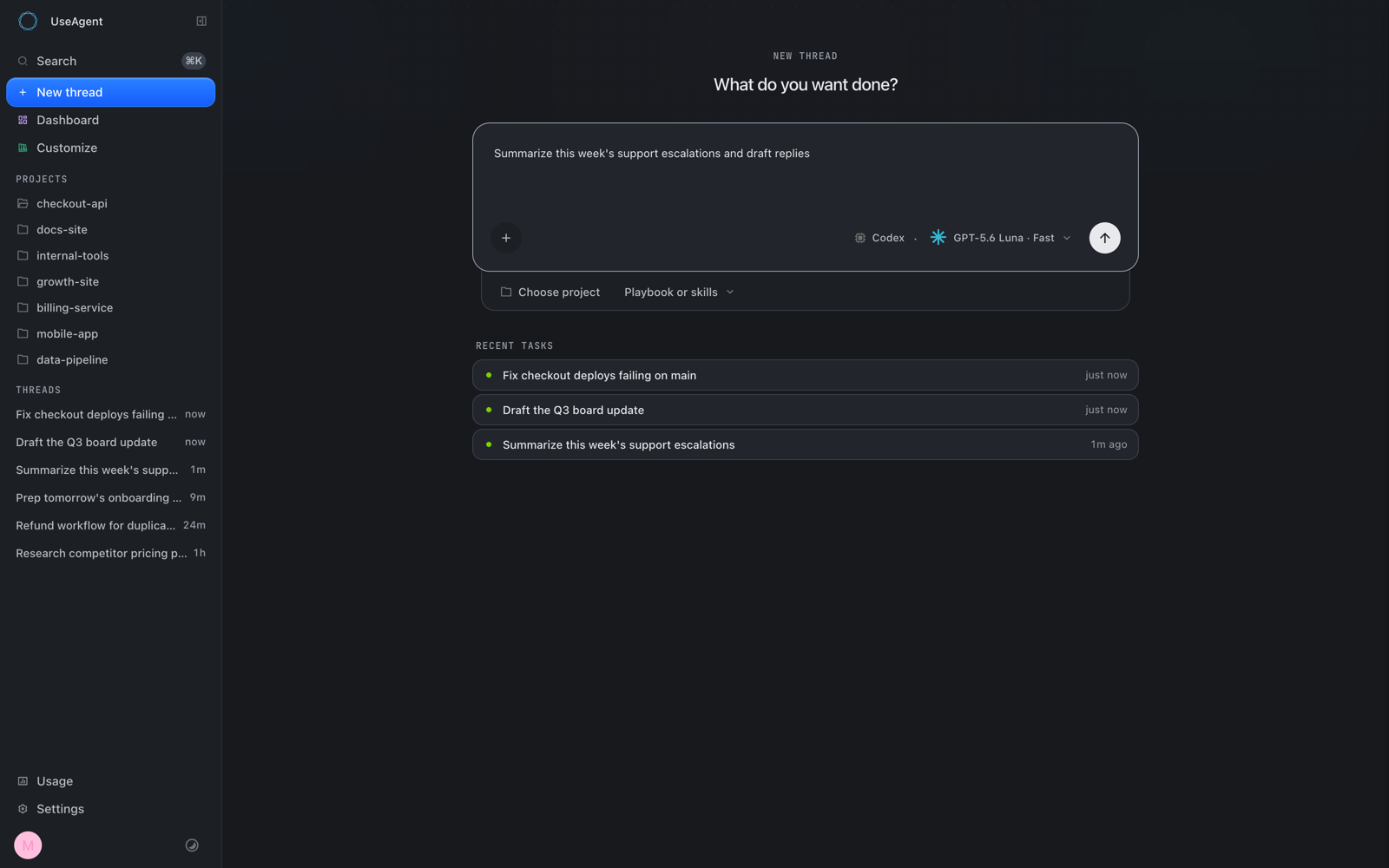 useAgent AI 协作者工作区