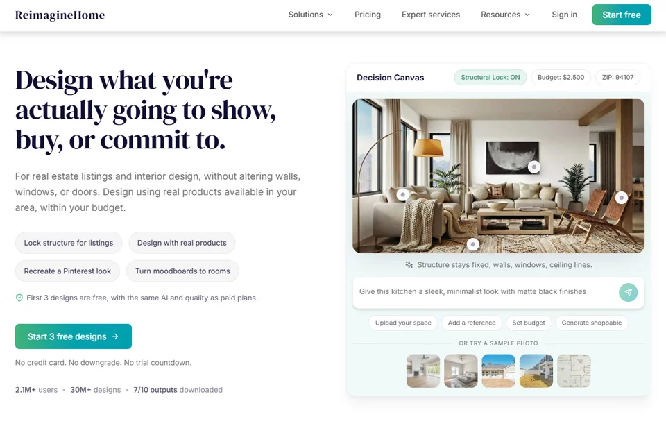 REimagine Home 生成室内空间设计方案的展示图