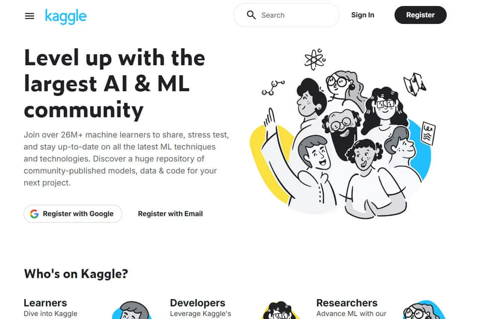 kaggle 数据科学学习与实践平台页面