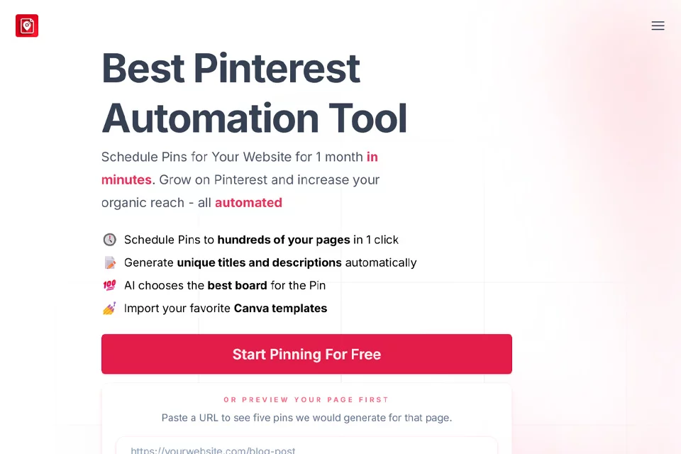 BlogToPin将网站内容转为Pinterest Pin并安排发布的产品界面