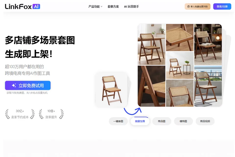 LinkFox AI用于跨境电商商品内容制作与运营分析的工具界面