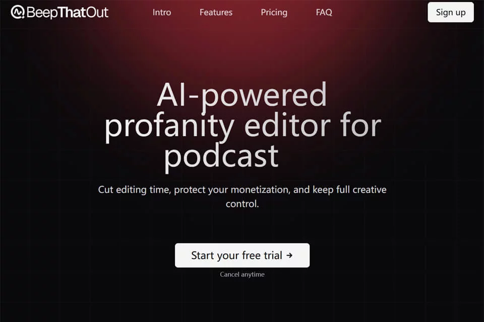 BeepThatOut 音视频消音编辑界面示意