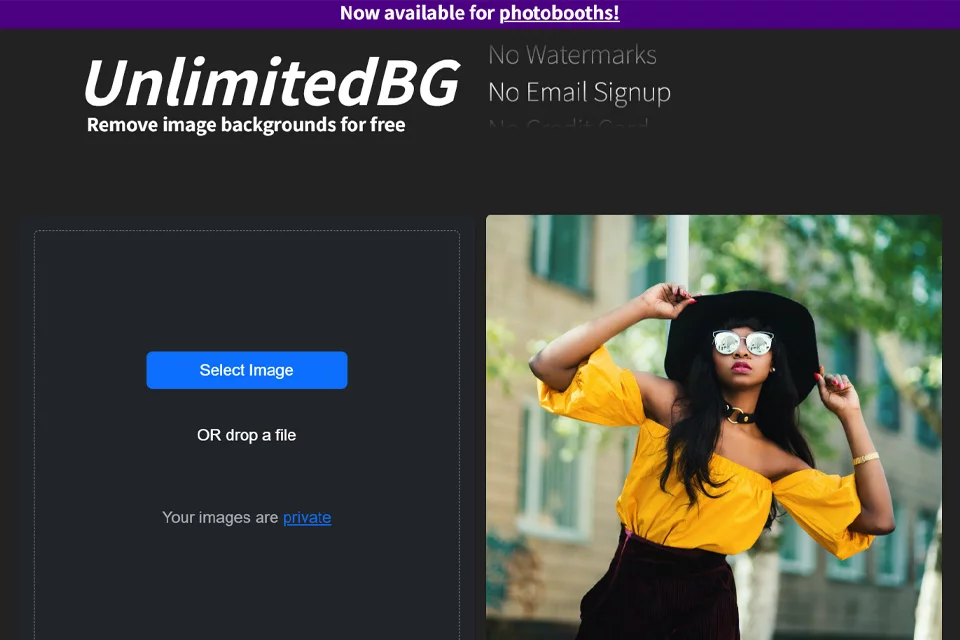 UnlimitedBG图片背景移除工具界面示意