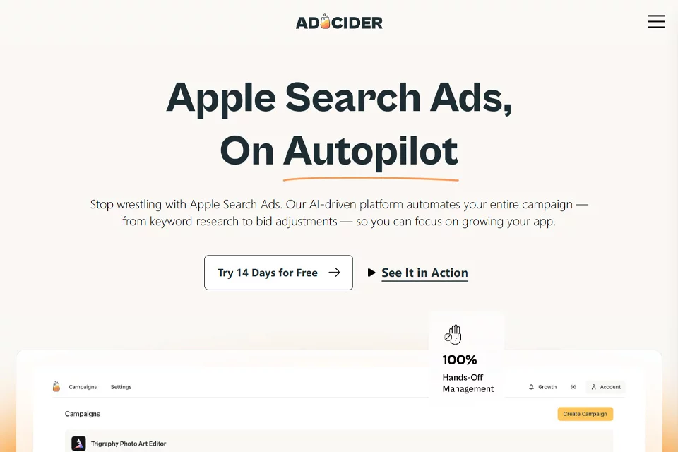 展示AdCider广告投放管理界面的产品封面图