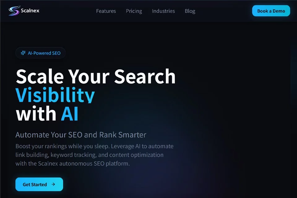 Scalnex AI SEO 平台的搜索优化与数据分析界面
