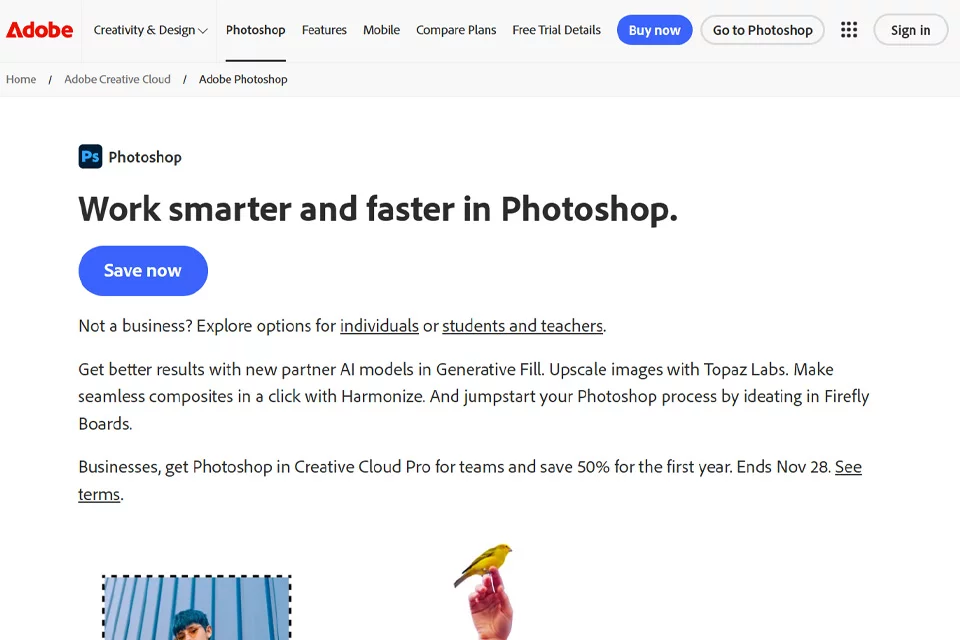 Photoshop 图层、选区和生成式编辑工作界面