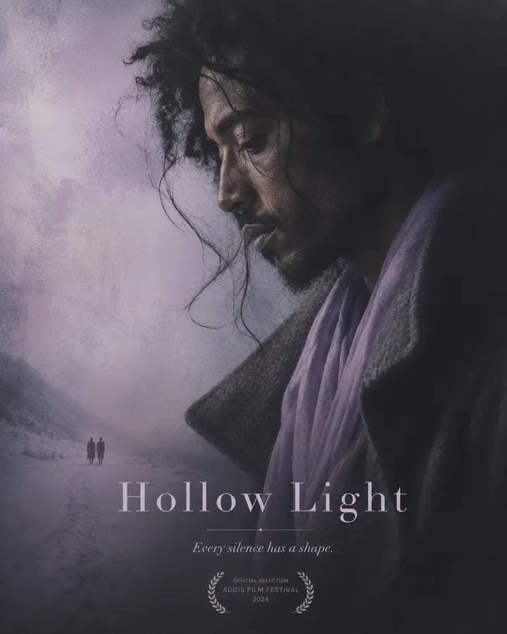 极简艺术片海报，特写肖像