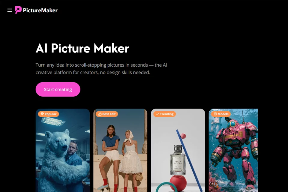 AI Picture Maker在线AI图片生成工具界面