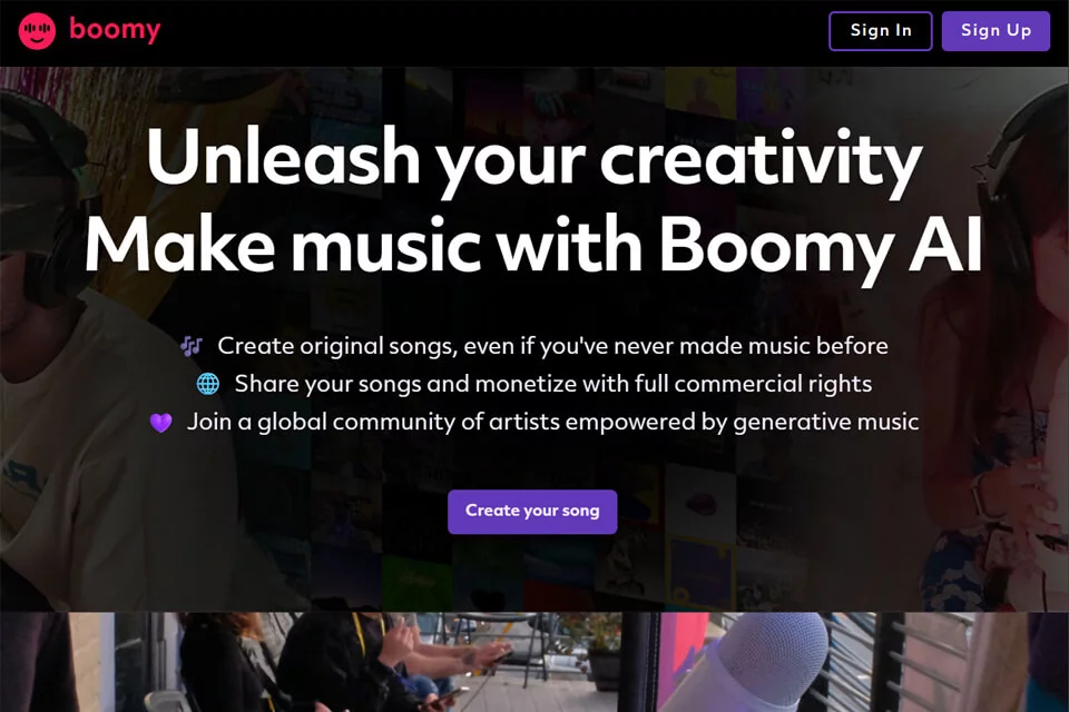 展示boomy AI音乐创作流程的封面图