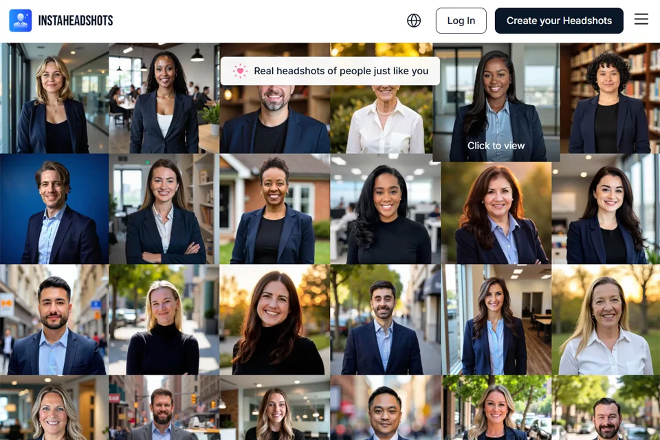 InstaHeadshots 生成职业形象照的产品展示图