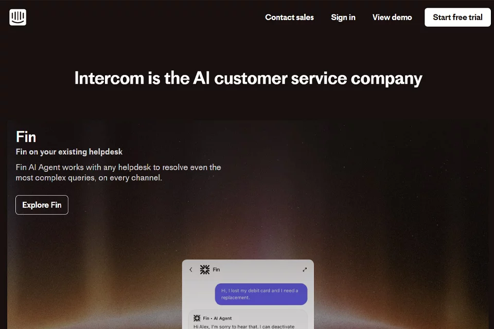 Intercom 客户沟通平台界面示意