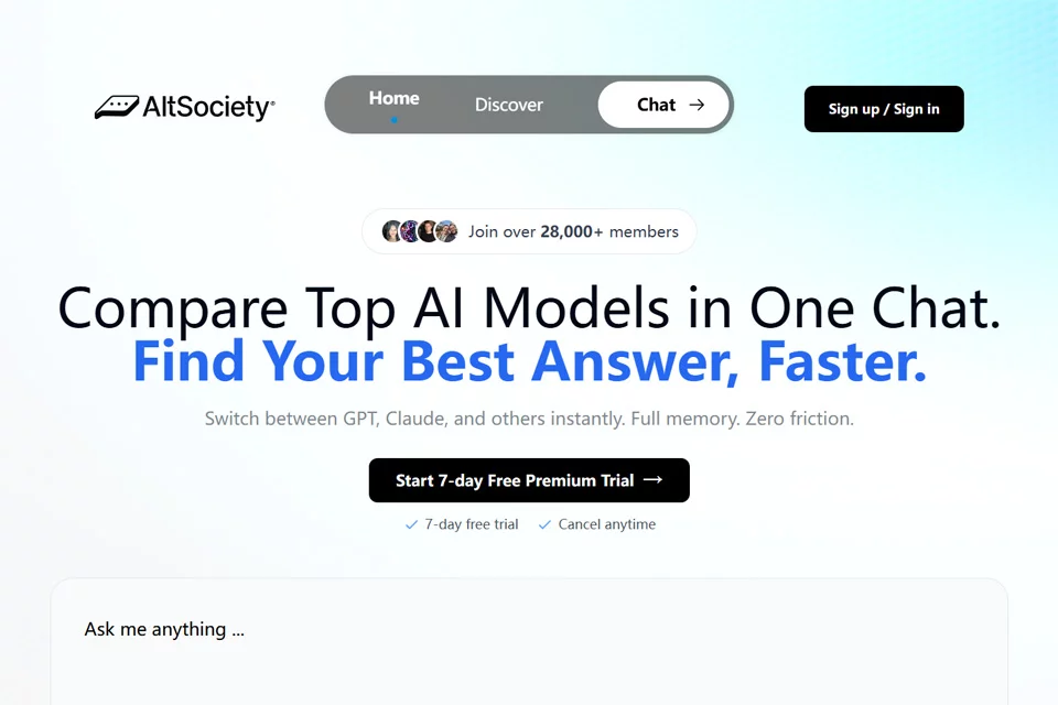 AltSociety 多模型对话与提示词库页面封面