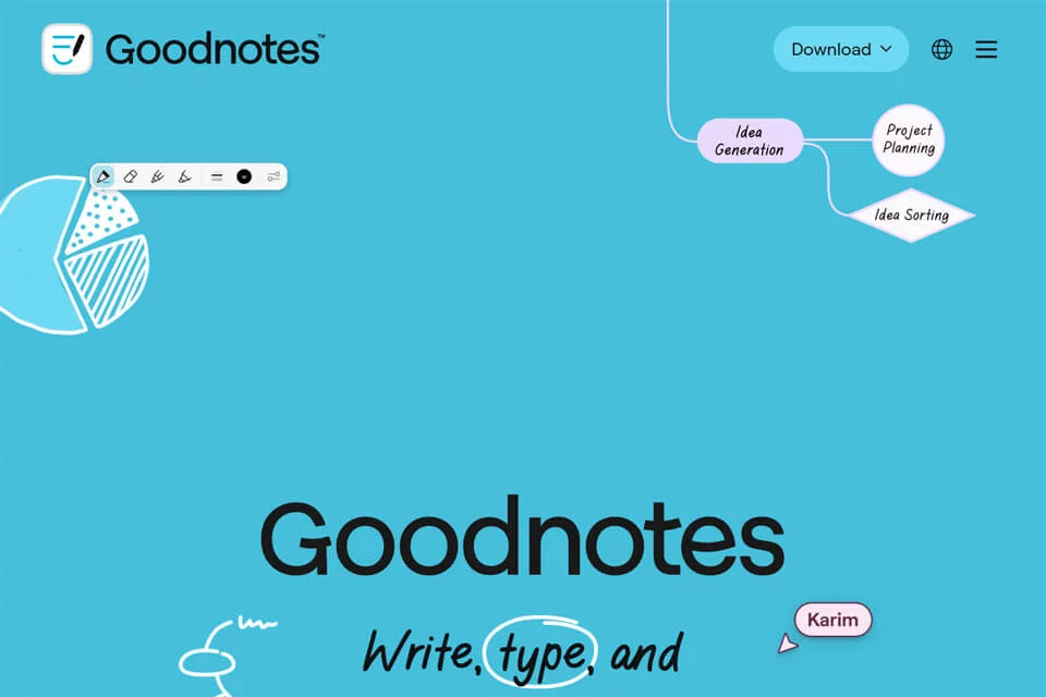 展示Goodnotes数字笔记与手写记录界面的封面图