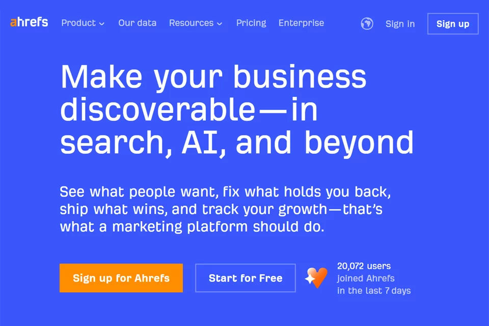 Ahrefs 网站与关键词分析界面示意
