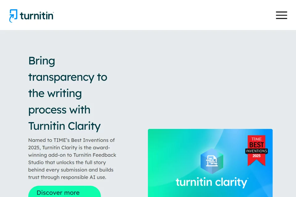 Turnitin 学术写作检测平台界面示意