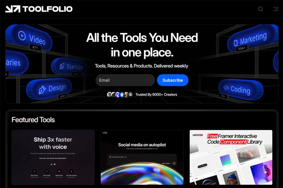 Toolfolio 工具资源目录页面封面