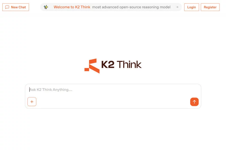 K2 Think 人工智能对话工具界面示意