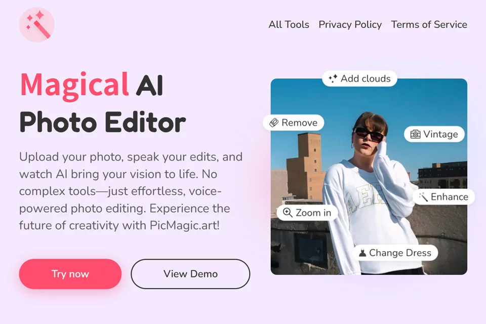 PicMagic 在线AI图片编辑界面示意
