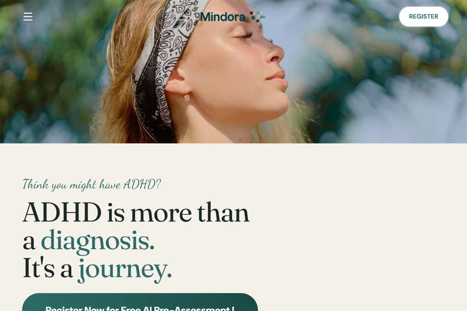 MindoraAI 成人 ADHD 筛查服务页面封面