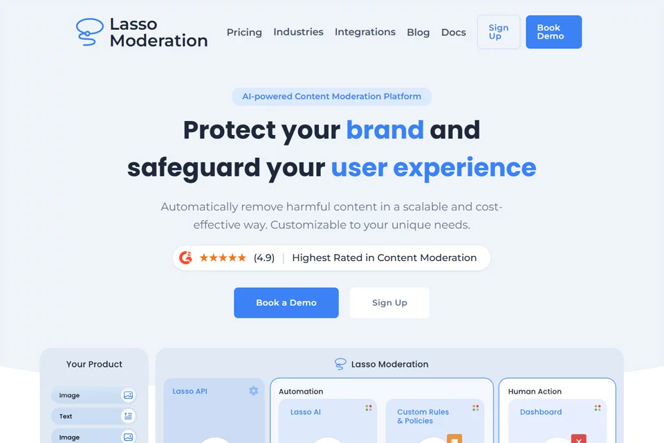 Lasso Moderation 全模态内容审核工作界面